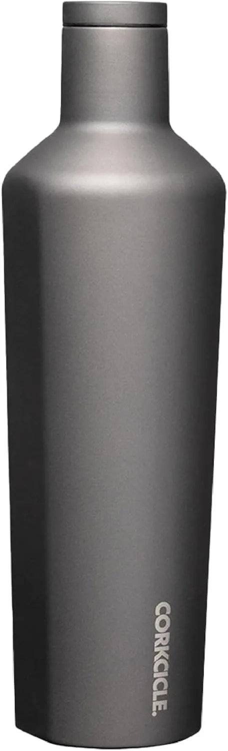 Corkcicle Classic Canteen Insulated Tumbler, Ceramic Slate, 25 oz – Reusable Water Bottle Keeps Beverages Cold for 25 Hours & Hot 12 Hours – Cupholder Friendly Tumbler with Screw-On Cap