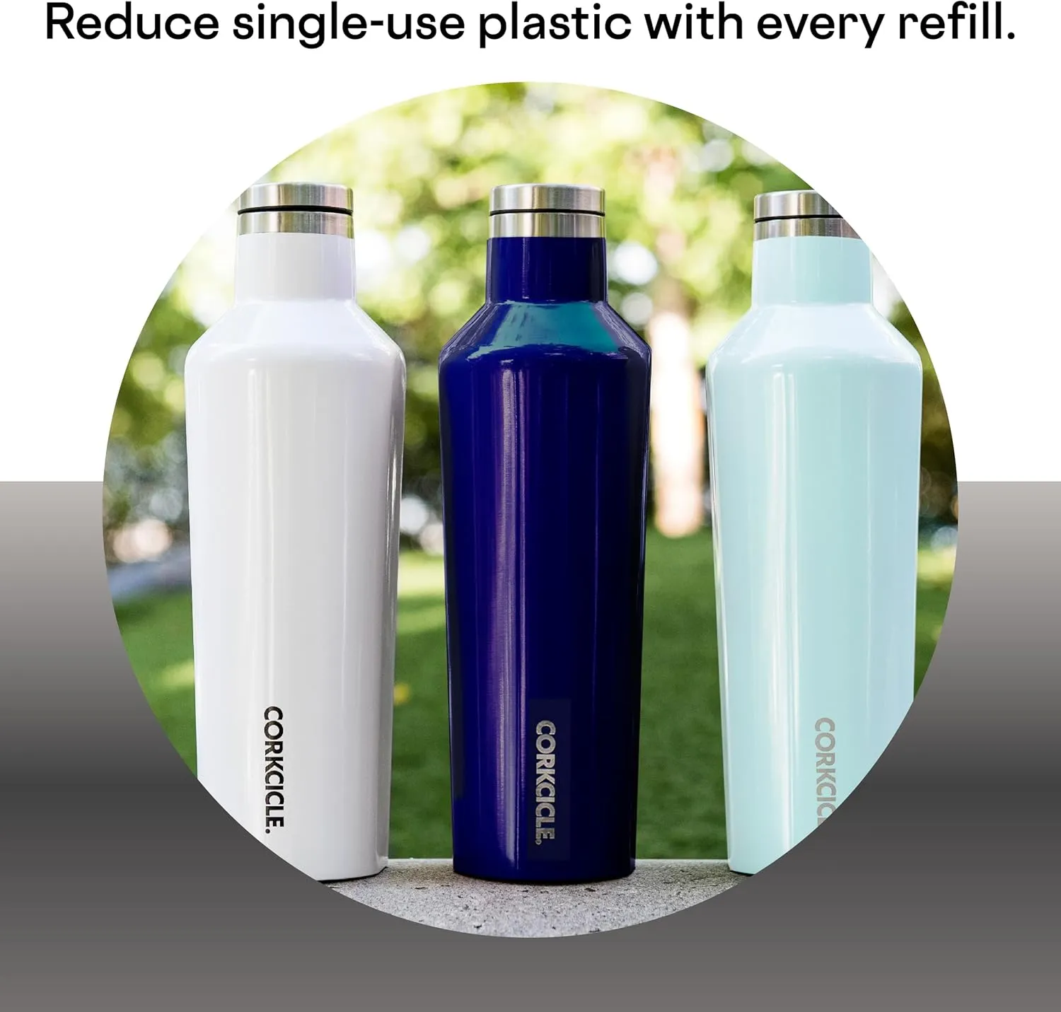 Corkcicle Classic Canteen Insulated Tumbler, Ceramic Slate, 25 oz – Reusable Water Bottle Keeps Beverages Cold for 25 Hours & Hot 12 Hours – Cupholder Friendly Tumbler with Screw-On Cap