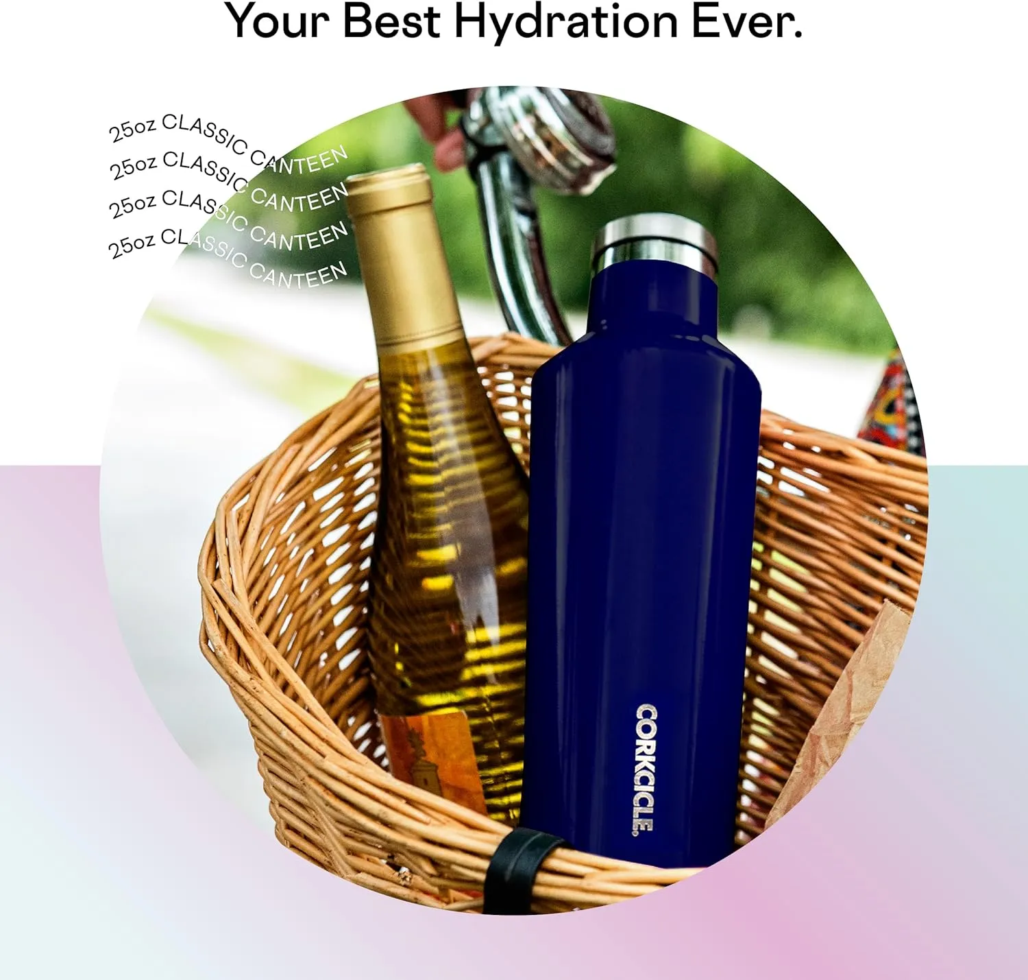 Corkcicle Insulated Canteen, Unicorn Wonderland, 25 oz – Cupholder Friendly Water Bottle with Screw-On Cap Keeps Drinks Cold for 25hrs, Hot 12hrs