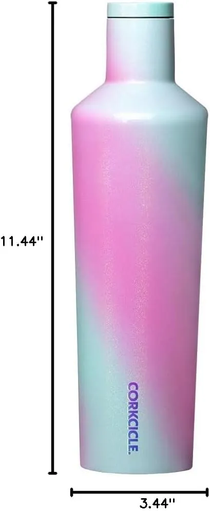 Corkcicle Insulated Canteen, Unicorn Wonderland, 25 oz – Cupholder Friendly Water Bottle with Screw-On Cap Keeps Drinks Cold for 25hrs, Hot 12hrs