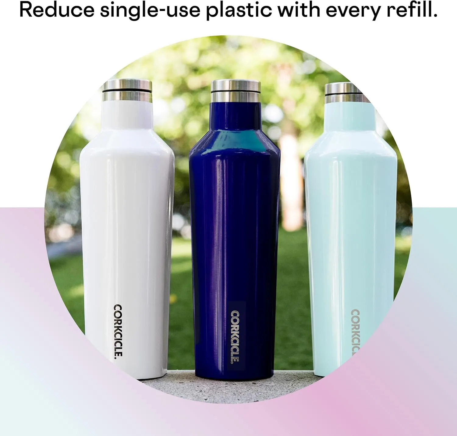 Corkcicle Insulated Canteen, Unicorn Wonderland, 25 oz – Cupholder Friendly Water Bottle with Screw-On Cap Keeps Drinks Cold for 25hrs, Hot 12hrs