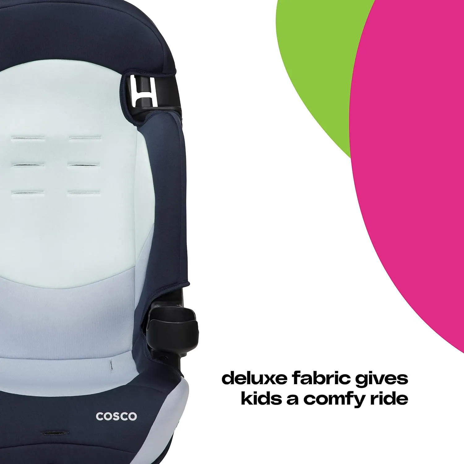 Cosco Kids Finale DX 2-in-1 Booster Car Seat, Forward Facing Toddler Car Seat (30-65 lbs) and Belt Positioning High Back Booster Seat (40-100 lbs), Rainbow