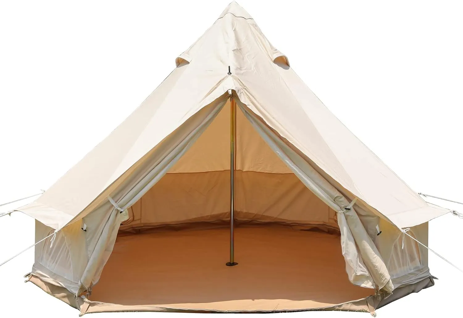 Cotton Canvas Bell Tent, Luxury Glamping Tent, Yurt Tents for All Year Living, Waterproof Bell Tent for 4/8/10/12 Person Family Camping Outdoor Hunting Christmas Party in 4 Seasons
