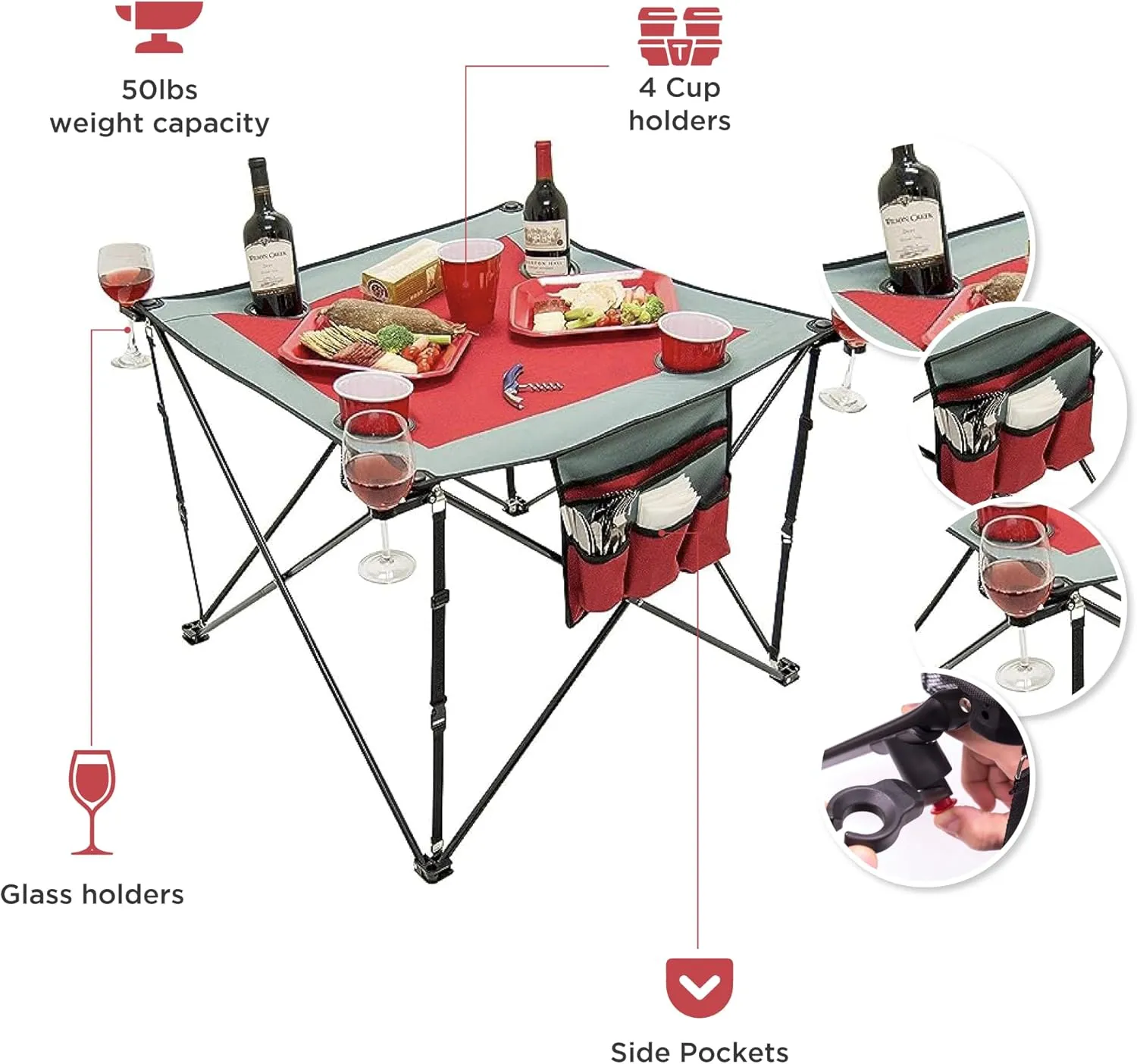 Creative Outdoor Folding Wine Table | Portable | Camping Beach Picnic & Patio