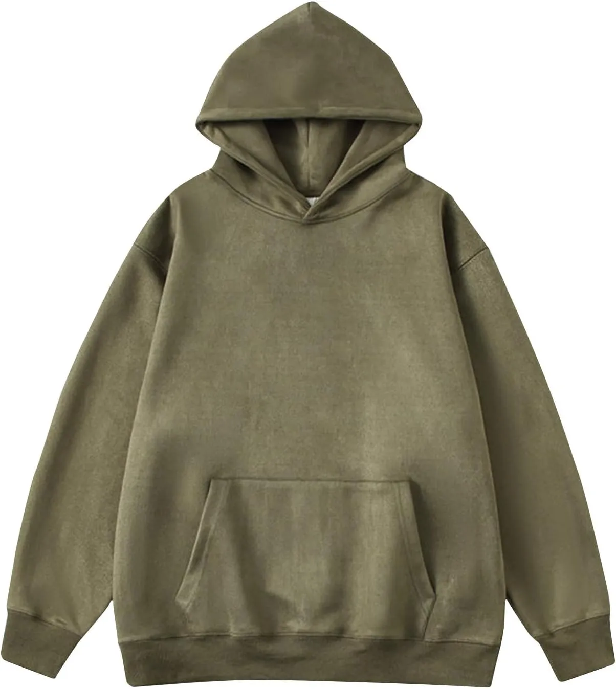 Ctreela Plain Basic Unise Hooded Sweatshirt Loose Long Sleeve Hoodie Women Men Adult Teen Pullover Solid Shirt with Pocket