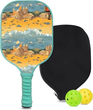 Custom Pickleball Paddle with 1 DIY Pickleball Racket, 2 Pickle Balls, 1 Paddle Cover, Hiking-BJ160 Pattern OR Your Own Design,Carbon Fiber,Honeycomb Polymer Core & Comfort Grip