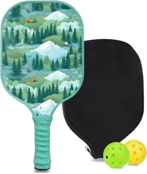 Custom Pickleball Paddle with 1 DIY Pickleball Racket, 2 Pickle Balls, 1 Paddle Cover, Hiking-BJ188 Pattern OR Your Own Design,Carbon Fiber,Honeycomb Polymer Core & Comfort Grip