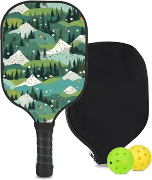Custom Pickleball Paddle with 1 DIY Pickleball Racket, 2 Pickle Balls, 1 Paddle Cover, Hiking-BJ242 Pattern OR Your Own Design,Carbon Fiber,Honeycomb Polymer Core & Comfort Grip