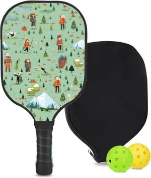 Custom Pickleball Paddle with 1 DIY Pickleball Racket, 2 Pickle Balls, 1 Paddle Cover, Hiking-BJ315 Pattern OR Your Own Design,Carbon Fiber,Honeycomb Polymer Core & Comfort Grip