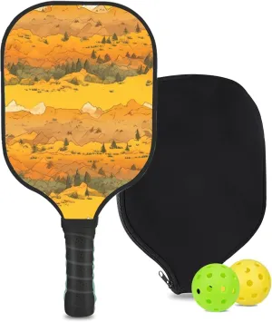 Custom Pickleball Paddle with 1 DIY Pickleball Racket, 2 Pickle Balls, 1 Paddle Cover, Hiking-BJ332 Pattern OR Your Own Design,Carbon Fiber,Honeycomb Polymer Core & Comfort Grip