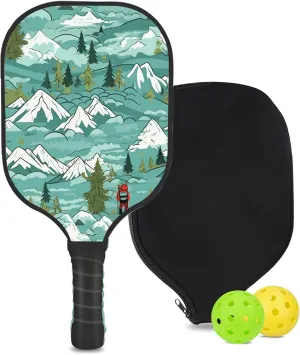 Custom Pickleball Paddle with 1 DIY Pickleball Racket, 2 Pickle Balls, 1 Paddle Cover, Hiking-BJ379 Pattern OR Your Own Design,Carbon Fiber,Honeycomb Polymer Core & Comfort Grip