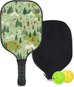 Custom Pickleball Paddle with 1 DIY Pickleball Racket, 2 Pickle Balls, 1 Paddle Cover, Hiking-BJ381 Pattern OR Your Own Design,Carbon Fiber,Honeycomb Polymer Core & Comfort Grip