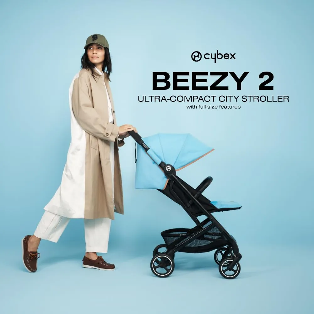 CYBEX Beezy 2 Compact and Lightweight Travel Stroller - Compatible with CYBEX Car Seats, Almond Beige