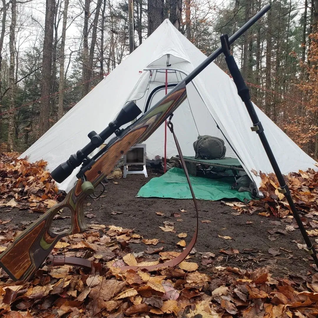 DANCHEL OUTDOOR Backpacking Hot Tent with Stove Jack for 2/4 Person Camping, 4 Season Lighweight Teepee Tent for Hunting Winter Solo Camping,10.5ft/13ft
