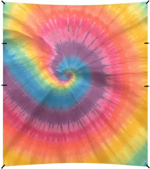 Darkmagenta Tie-dye Background Rainbow Colors Stable Beach Tent UPF50  Protection Lightweight Outdoor Sun Shade with Sand Shovel for Family Travel