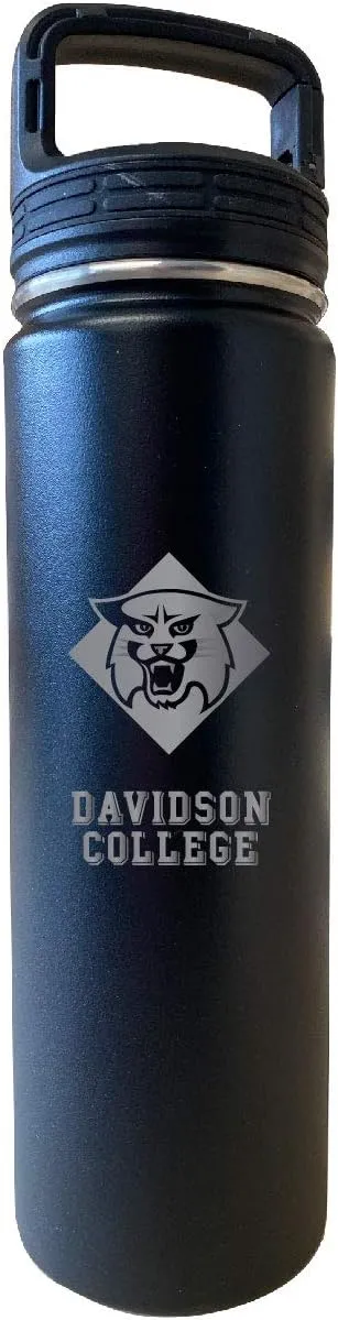 Davidson College 32 Oz Engraved Black Insulated Double Wall Stainless Steel Water Bottle Tumbler Officially Licensed Collegiate Product