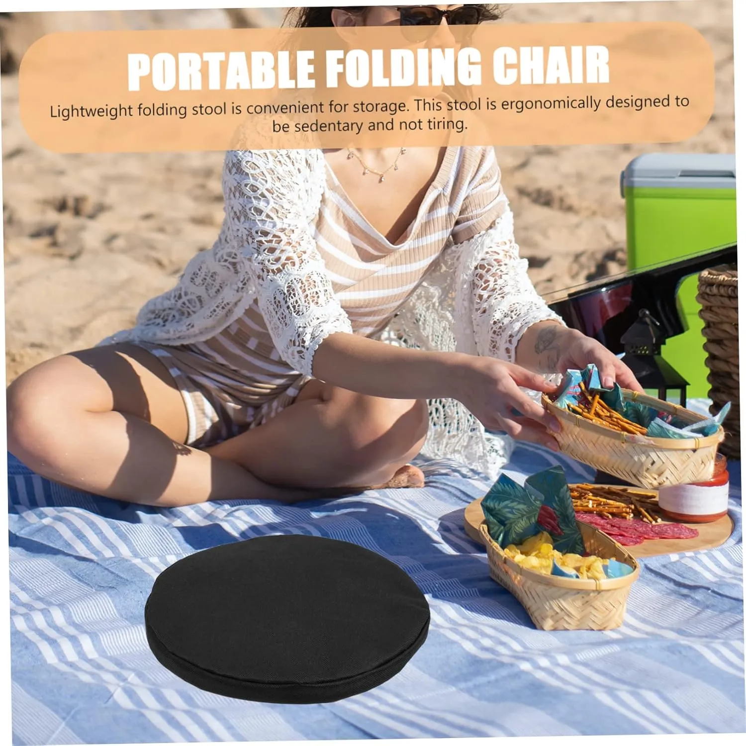 DECHOUS 5pcs Chair Cushion Lightweight Camping Stool Mat for Fishing Travel Outdoor Activities Ergonomic Portable