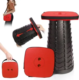 Deer's Life Square Portable Folding Stool, 2024 Upgrade Full Color Collapsible Stools for Adults Heavy Duty 485lbs Yet Small Lightweight Telescoping Retractable Camping Stool for Travel Outdoor Indoor