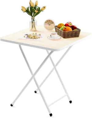 degtnb Small Folding Table, 27.56" Dinner Wooden Table for Small Space Eating, Foldable TV Tray Table Portable Outdoor Barbecue Side Table, Indoor/Outdoor Furniture