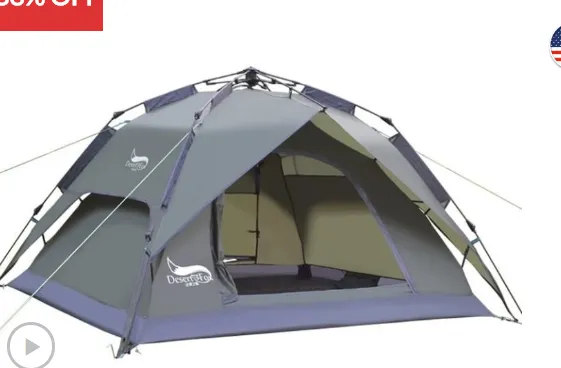DesertFox? Easy Set up 4 Person Camping Tent - Olive