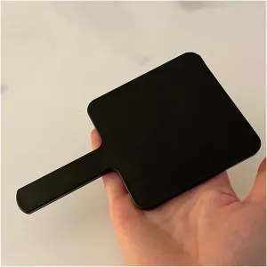 Desktop Vanity Mirror Simple Handle Mirror Portable Makeup Mirror Handheld Makeup Mirror Small Mirror Black Square Makeup Mirror Suitable for Travel, Makeup, Office