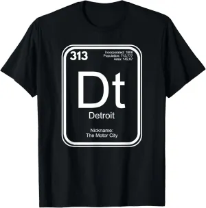 Detroit T-Shirt Periodic Table The Motor City Gift T-Shirt