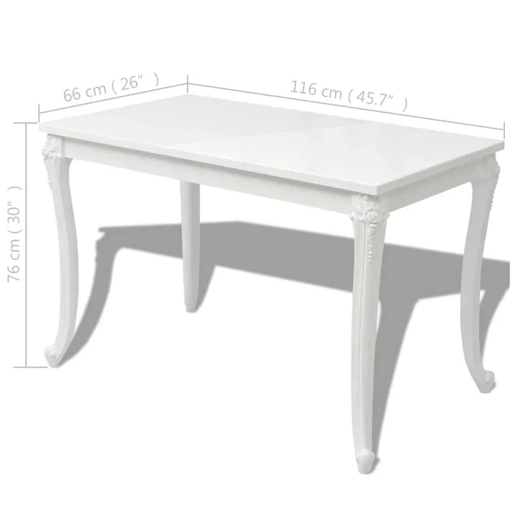 Dining Table Kitchen Table Dining Room Dinner Table High Gloss White