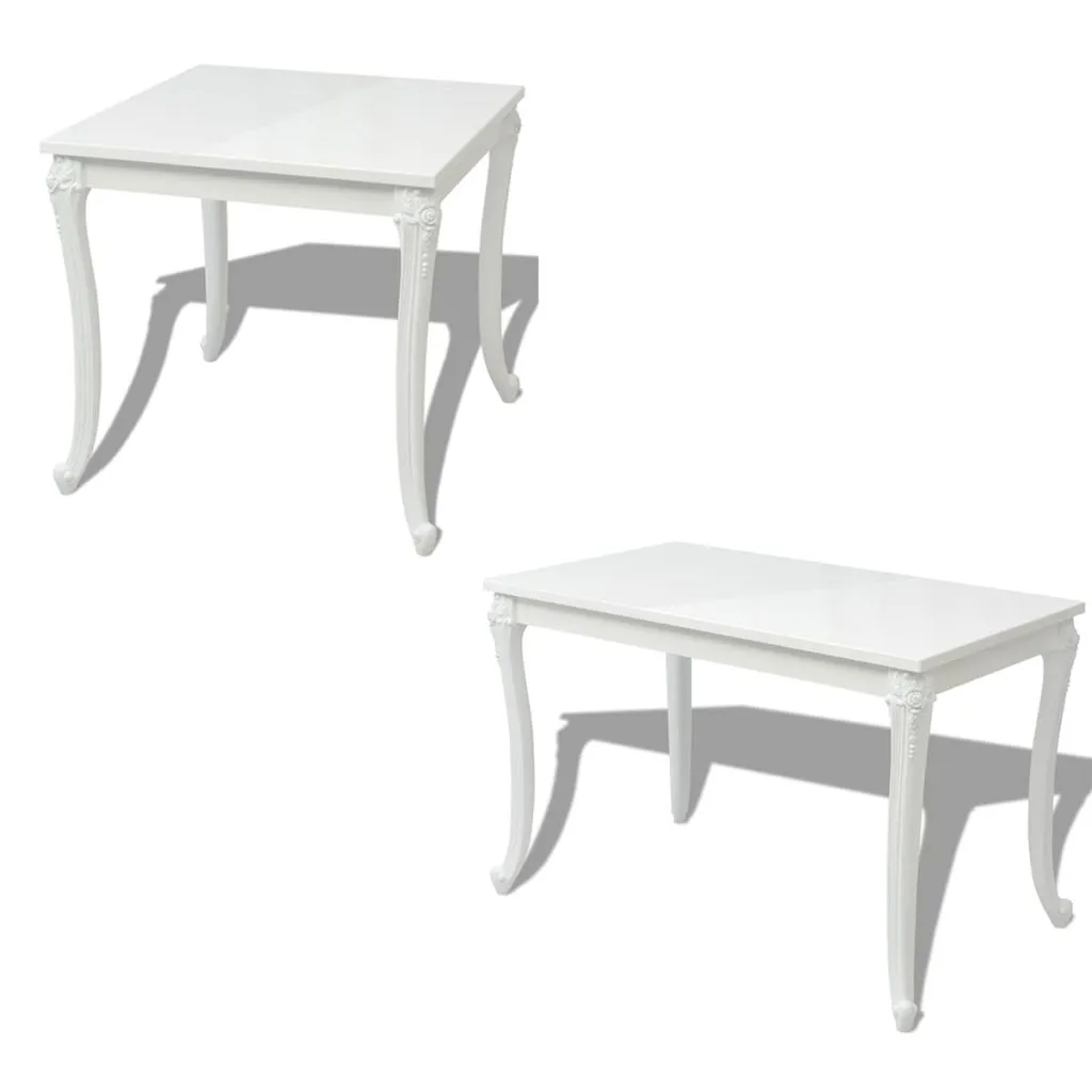 Dining Table Kitchen Table Dining Room Dinner Table High Gloss White