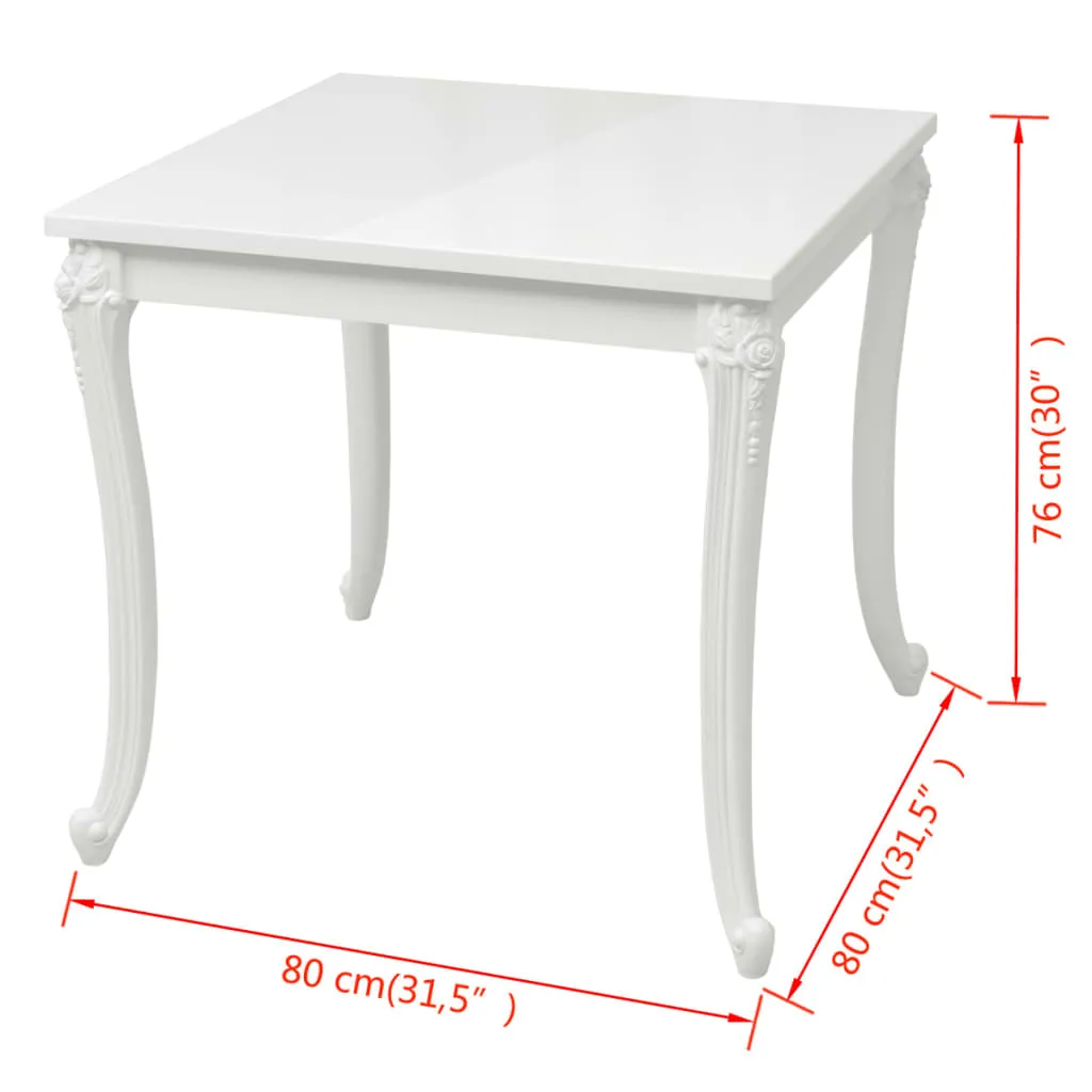 Dining Table Kitchen Table Dining Room Dinner Table High Gloss White