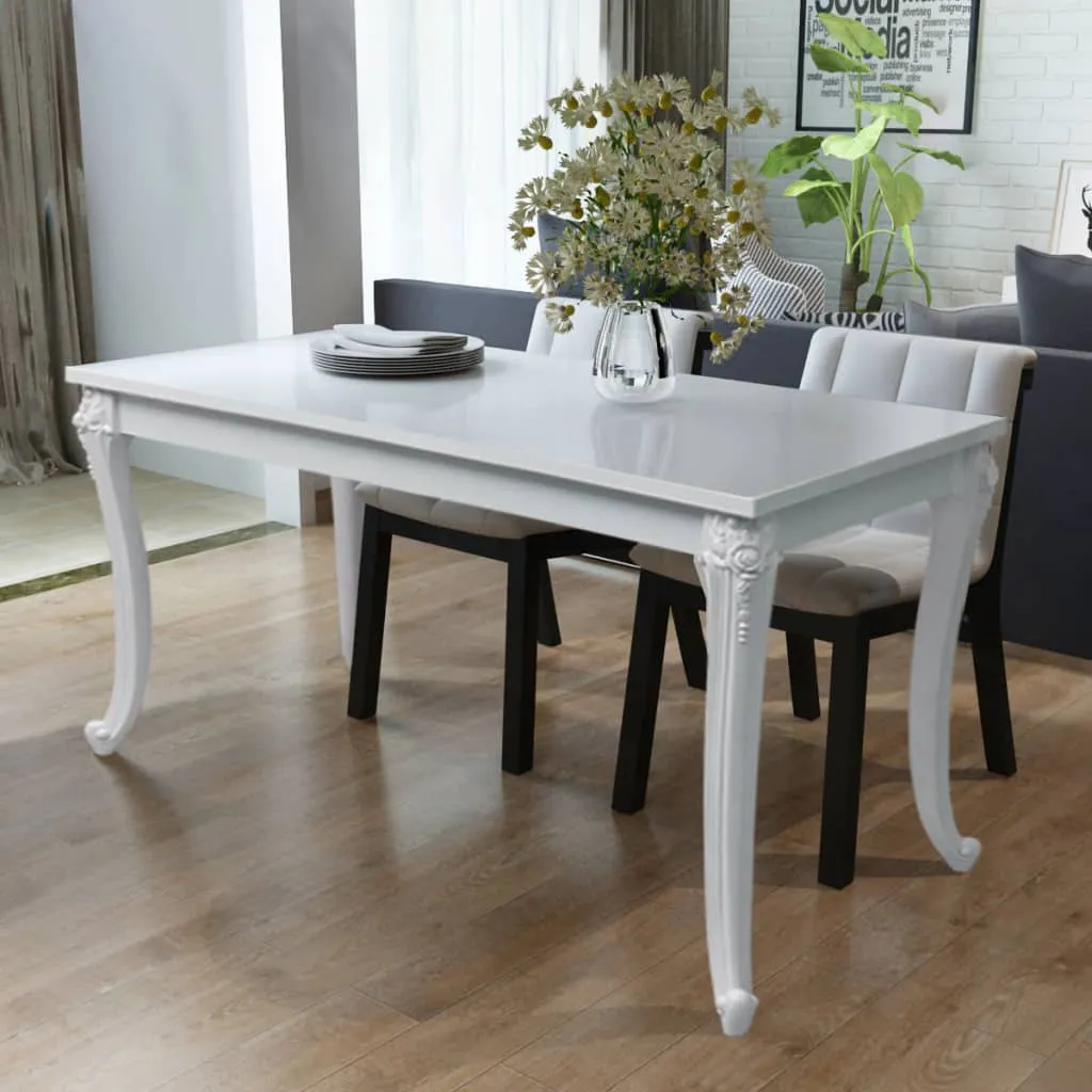Dining Table Kitchen Table Dining Room Dinner Table High Gloss White