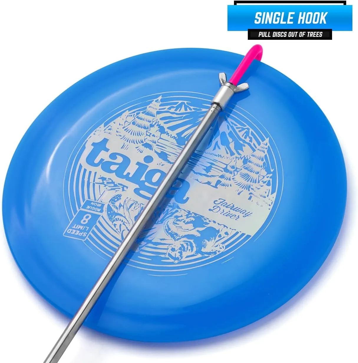 Disc Golf Retriever Pole Telescoping Disc Golf Accessories Grabber 16 inches to 16ft