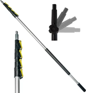 DOCA Telescoping Pole 7-30 Ft - Extension Pole for Cleaning, Feather Duster, Window Washing Kit, Paint Roller, Window Squeegee - High Reach Extendable Kit for Indoor & Outdoor - Pole Only