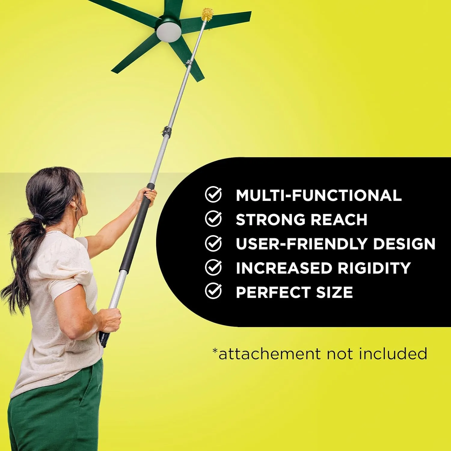 DOCA Telescoping Pole 7-30 Ft - Extension Pole for Cleaning, Feather Duster, Window Washing Kit, Paint Roller, Window Squeegee - High Reach Extendable Kit for Indoor & Outdoor - Pole Only