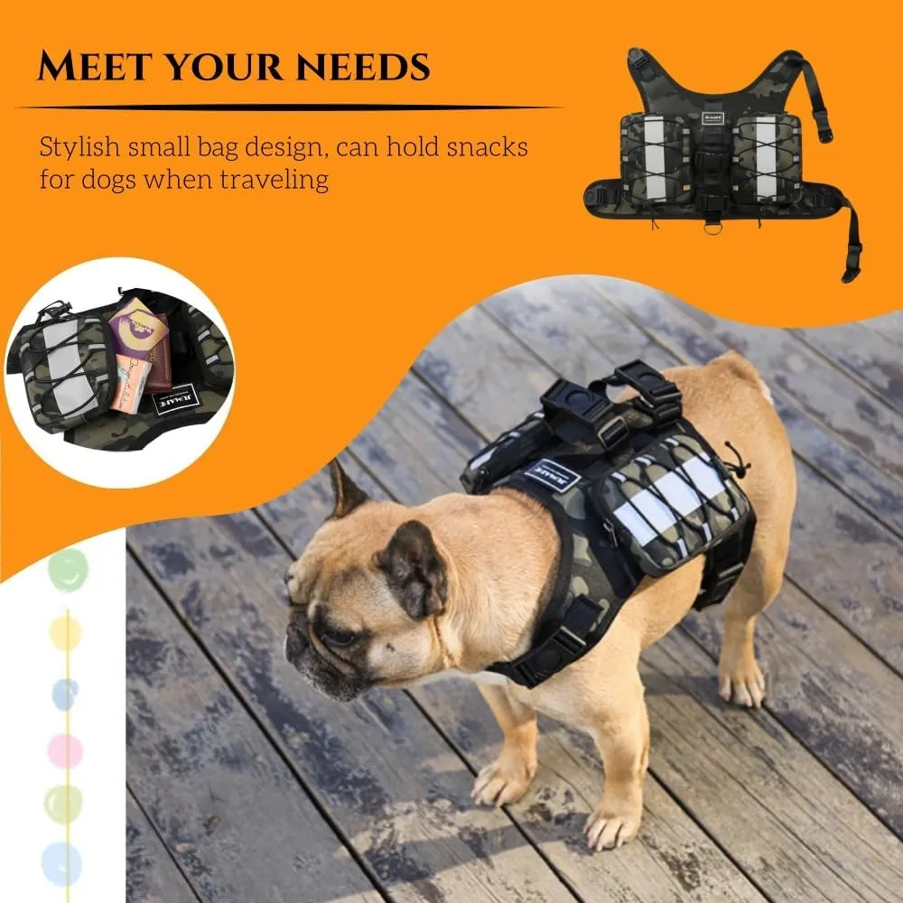 Dog Harness Backpack,Backpack for Dog,Adjustable Pets Self Carrier Bag for Small Medium Dogs Travel Hiking Daily Walking(Black,S)
