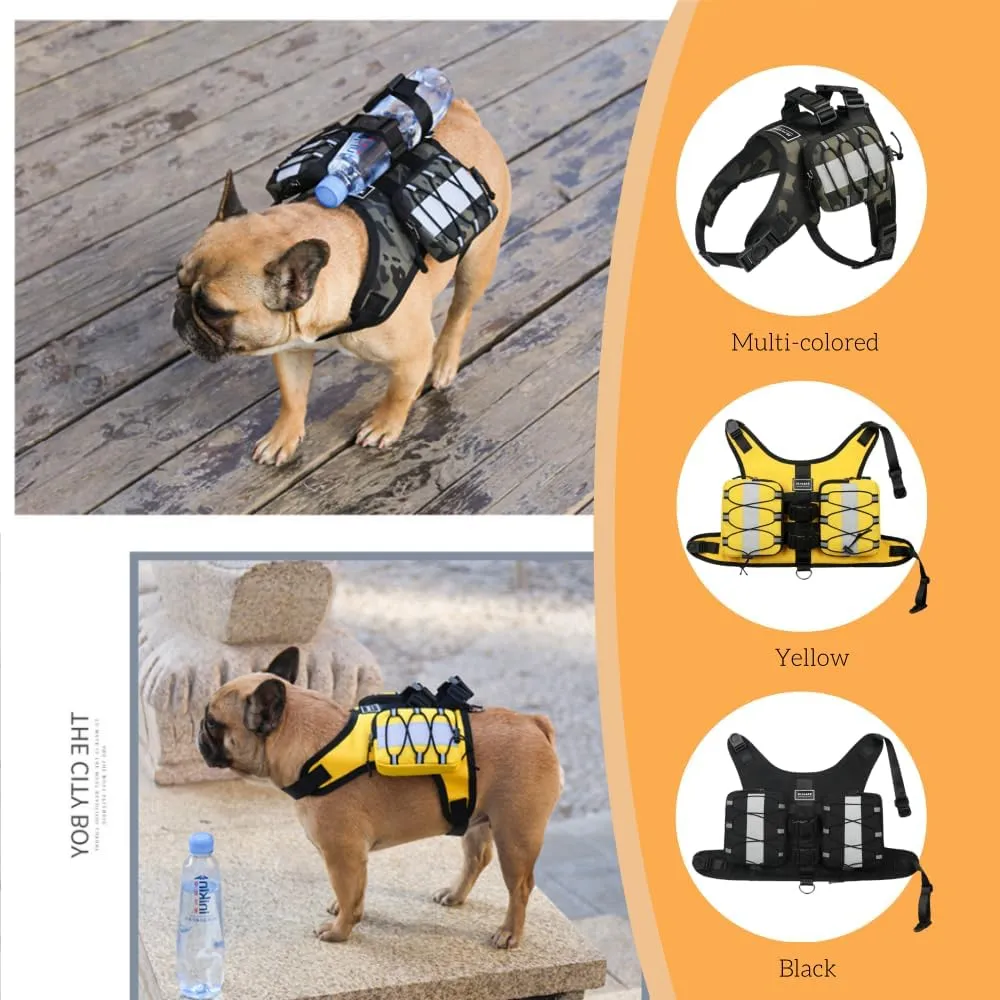 Dog Harness Backpack,Backpack for Dog,Adjustable Pets Self Carrier Bag for Small Medium Dogs Travel Hiking Daily Walking(Black,S)