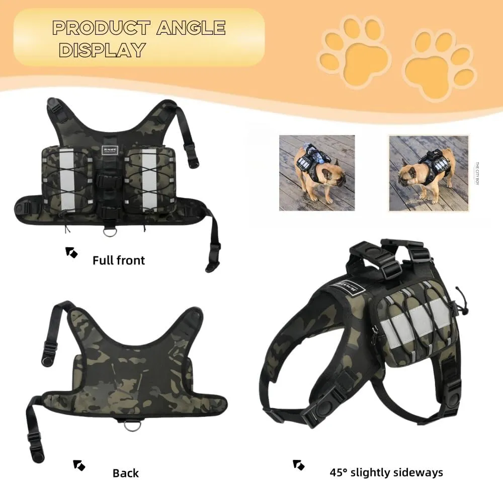 Dog Harness Backpack,Backpack for Dog,Adjustable Pets Self Carrier Bag for Small Medium Dogs Travel Hiking Daily Walking(Black,S)