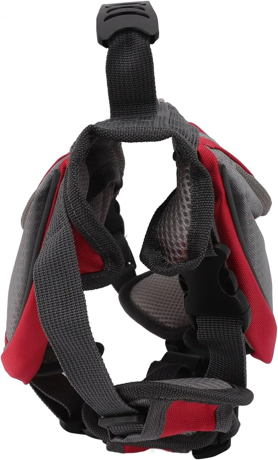 Dog Harness Saddlebag, Easy To Wear Portable Durable Dog Backpack Saddle Bag Reflective Stripe for Travel (Red)