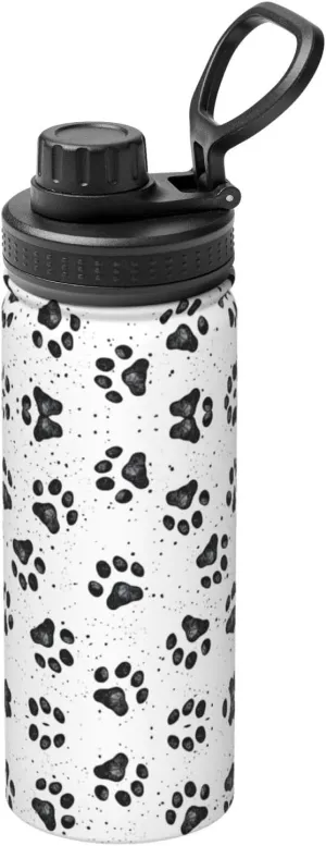 Dog Paw Pattern 18oz Sports Insulated Bottle For Outdoor Activities,Your Ideal Companion Staying Hydrated