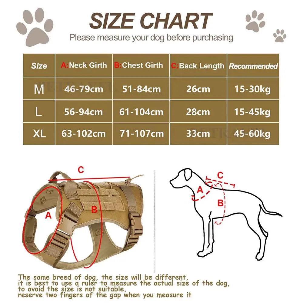 Dog Tactical Harnes Leash Collar