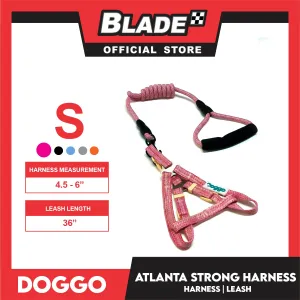 Doggo Atlanta Strong Harness and Leash Set Small Size (Pink)