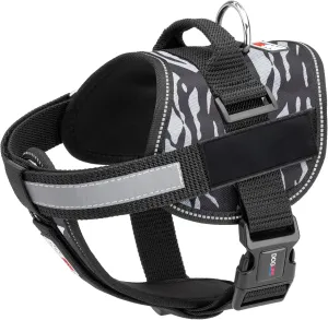 Dogline Unimax Dog Harness Vest with Blank Patches Reflective No-Pull, Adjustable Straps, Breathable Neoprene for Medical, Service, Identification and Training Dogs Girth 18 to 25" Zebra