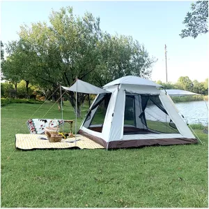 Dome Tent 4 Man Spacious Pop Up Tents Camping Sturdy and Practical Family Tent for Family Camping,Hiking Party