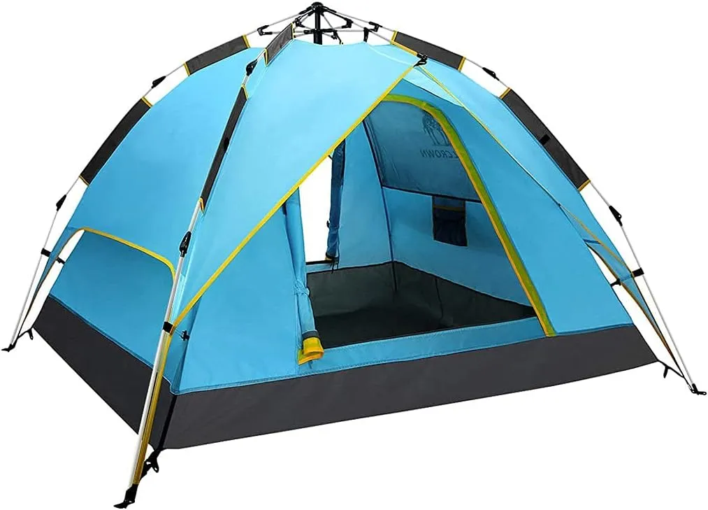 Dome Tent, Pop Up Tents for 3 to 4 Person Automatic Instant Double Layer Tents, Sun Protection for Hiking Camping Outdoor