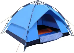 Dome Tent Water-Resistant UV Protection with Awning, Automatic Pop-up Tents 3-4 Person for Camping Hiking Travel Outdoor Activities