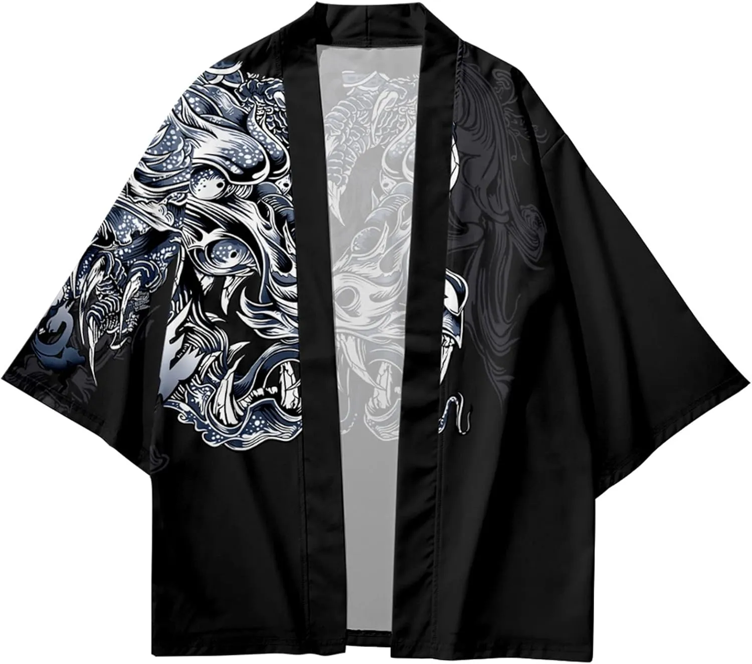 DOSLAVIDA Men's Japanese Style Kimono Set Lightweight Open Front Cardigan Suits Stylish Two Piece Summer Beach Outfits