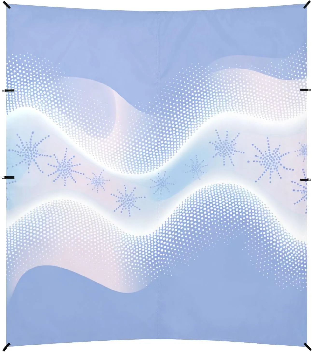 dots Wave Snowflake Blue Pattern Foldable Beach Cabana UPF50  Protection Lightweight Sun Shelter with Sandbags, Sand Shovel, Poles for Family Trips, Picnics & Camping