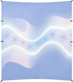 dots Wave Snowflake Blue Pattern Foldable Beach Cabana UPF50  Protection Lightweight Sun Shelter with Sandbags, Sand Shovel, Poles for Family Trips, Picnics & Camping