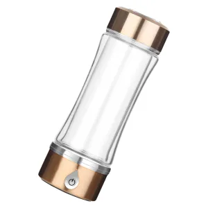 Doube Glass Hydrogens Water Bottle 350ml Electrolysis Technology Drinking Cup Water Generator for Home Office Travel