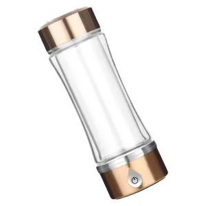 Doube Glass Hydrogens Water Bottle 350ml Electrolysis Technology Drinking Cup Water Generator for Home Office Travel