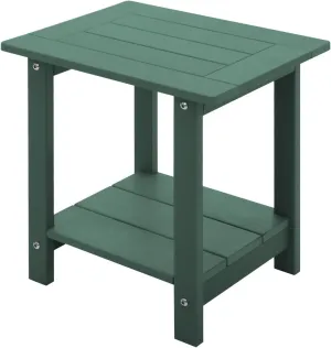 Double Adirondack Side Table Weather Resistant, Outdoor Rectangular End Table for Adirondack Chair, Dark Green